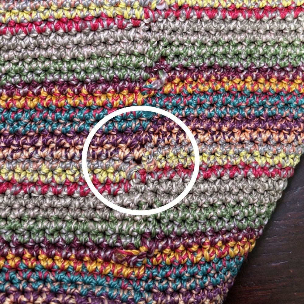 The Sak Boho Crochet Striped Shoulder Colorful Knit Bag Cottagecore Art Hippie - Picture 3 of 13
